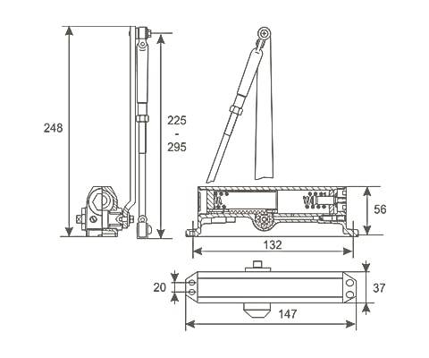 Дверной доводчик Нора-М 2S-F морозостойкий Дверной доводчик Нора-М 2S-F морозостойкий