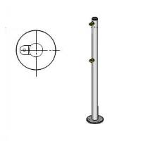 Стойка ограждения с 2-мя полупетлями T-образная Praktika Ø50 1000 мм (муфты справа и слева)