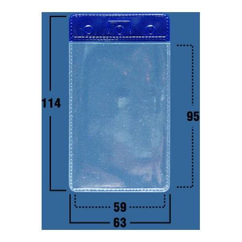 Карман мягкий прозрачный, вертикальный с цветной отделкой IDC06