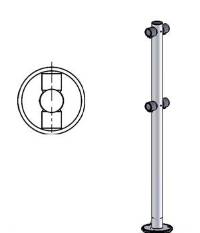 Стойка ограждения i-образная двусторонняя Praktika Ø50 1000 мм