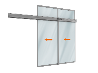 Автоматическая телескопическая раздвижная дверь DoorHan (две подвижные лайтстворки и фрамуга) для привода AD-SP-Telescope Автоматическая телескопическая раздвижная дверь DoorHan (две подвижные лайтстворки и фрамуга) для привода AD-SP-Telescope