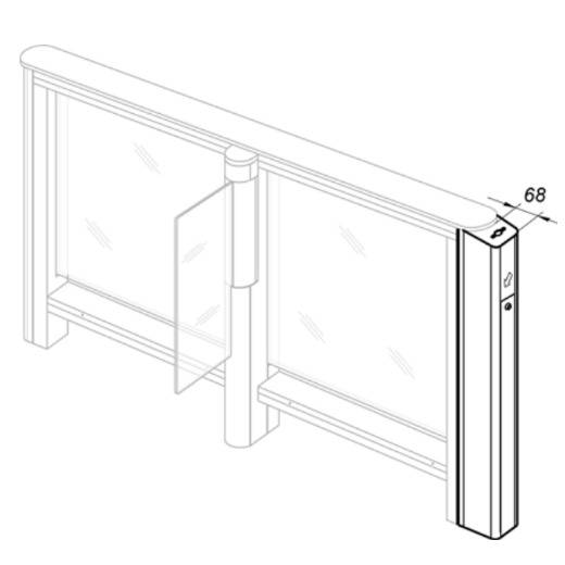Передняя панель PERCo FP01C со встроенным картоприемником для турникета ST-01