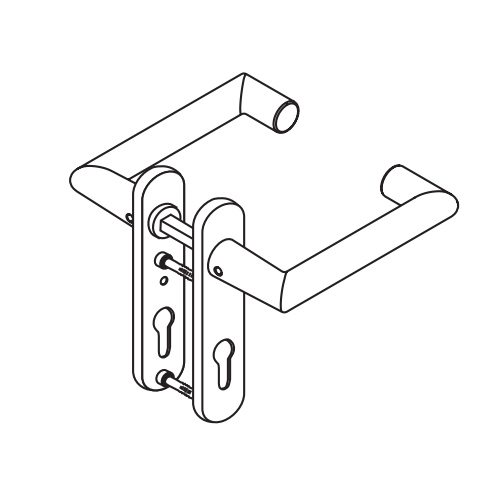 Комплект нажимных ручек dormakaba CORE 8907 / 7051 PZ/72