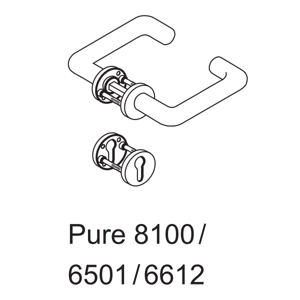 Комплект ручек dormakaba Pure 8100 / 6501 / 6612 для сплошных дверей Комплект ручек dormakaba Pure 8100 / 6501 / 6612 для сплошных дверей
