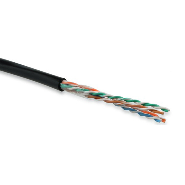Кабель витая пара неэкранированный Hyperline UUTP4-C5E-S24-OUT-PE-BK-500