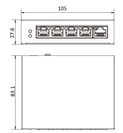 Неуправляемый 4-портовый PoE коммутатор HikVision DS-3E0505P-E/M