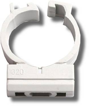Держатель двухкомпонентный для труб ПВХ, диаметр 20 мм