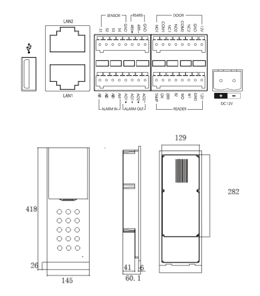 Многоабонентская вызывная панель HikVision DS-KD8002-VM с цветным 3.5″ TFT дисплеем