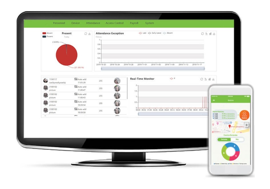 Система учета рабочего времени через мобильное приложение на базе ПО ZKTeco для удаленных сотрудников