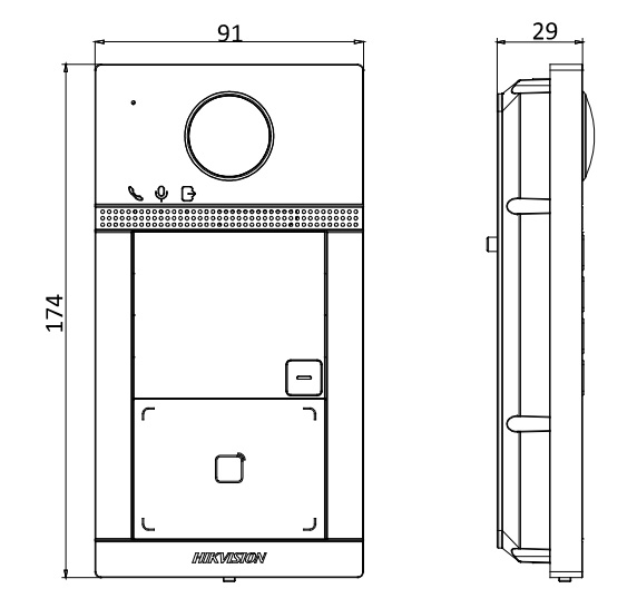 Вызывная панель Wi-Fi HikVision DS-KV8113-WME1(C)/Flush на одного абонента, с врезной монтажной коробкой
