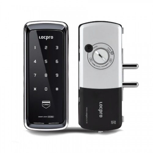 Электронный замок LocPro GL725B2X для стеклянных дверей без монтажных пластин (на клей)