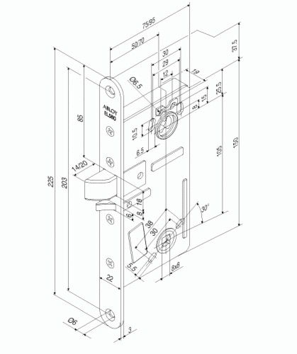 Электромеханический замок Abloy EL580 (50 мм)