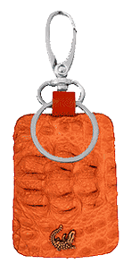 Бесконтактный RFID брелок ZORIO Classic из крокодиловой кожи (рыжий)