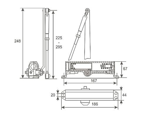 Дверной доводчик Нора-М 3S мал. морозостойкий