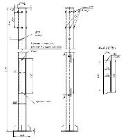 Стационарная опора ООС(ф)-6,0 (ф-220х220/труба 100х100х3,5/гайки / г.ц.)