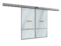 Автоматическая раздвижная дверь Doorhan (две подвижные лайтстворки) для привода AD-SP Автоматическая раздвижная дверь Doorhan (две подвижные лайтстворки) для привода AD-SP
