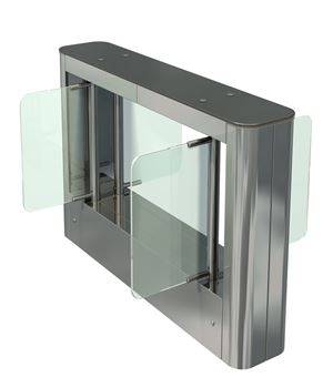 Центральная стойка турникета с распашными створками ОМА-86.688 (AW) из нержавеющей стали и стекла Центральная стойка турникета с распашными створками ОМА-86.688 (AW) из нержавеющей стали и стекла
