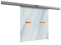 Автоматическая раздвижная дверь Doorhan (две подвижные цельностеклянные створки) для привода AD-SP Автоматическая раздвижная дверь Doorhan (две подвижные цельностеклянные створки) для привода AD-SP