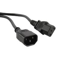 Кабель питания Hyperline PWC-IEC13-IEC14-1.8-BK монитор-компьютер, 1.8м