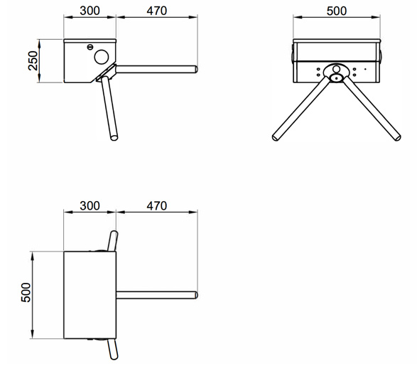Турникет-трипод навесной Came Stile 400 001PSMM400E-01 (с планками)