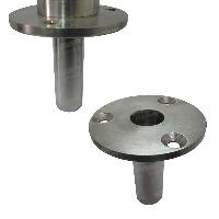 Быстросъемная двухсторонняя стойка ограждения ASP-D50,8-03.RM c 4 отверстиями (угол 90 град.) и установочным фланцем, из нержавеющей стали AISI304