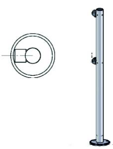 Стойка ограждения односторонняя Praktika Ø50 1000 мм