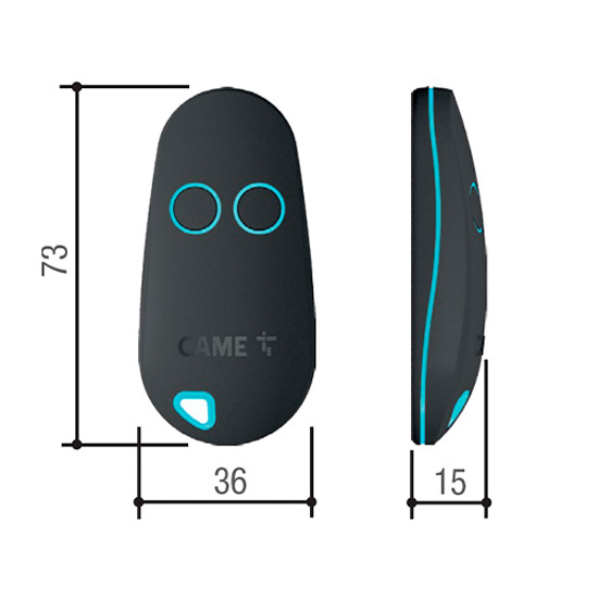 Брелок-передатчик Came TOP42FGN, 2-х канальный, 433.92 МГц, с фиксированным кодом (806TS-0300)
