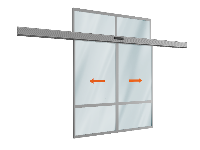 Автоматическая раздвижная дверь Doorhan (две подвижных лайтстворки и фрамуга сверху) для привода AD-SP Автоматическая раздвижная дверь Doorhan (две подвижных лайтстворки и фрамуга сверху) для привода AD-SP