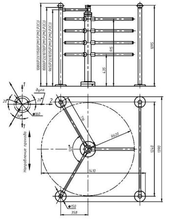 Турникет полуростовой Ростов-Дон Р2М1/3 Хром из хромированной стали
