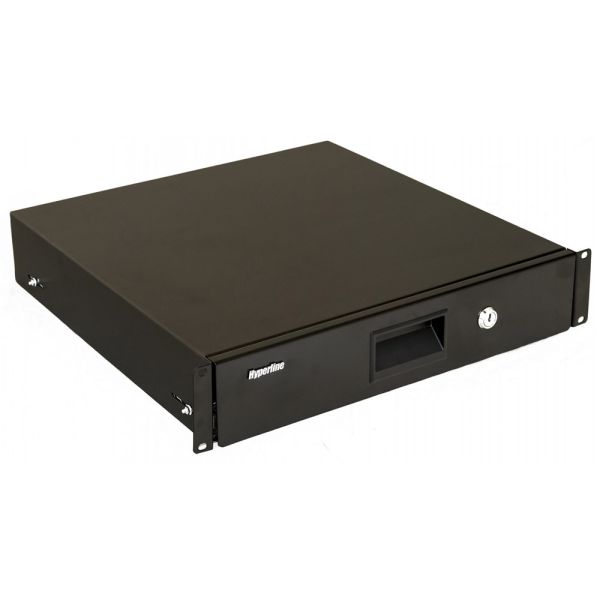 Полка для документов Hyperline TDR3-2U-460-RAL9004 с замком, 2U