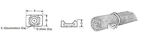 Площадка под винт Hyperline TM-3S25C, 21.9x15.9мм (д. 6.4мм) для стяжки (100 шт)