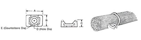 Площадка под винт Hyperline TM-3S25C, 21.9x15.9мм (д. 6.4мм) для стяжки (100 шт)