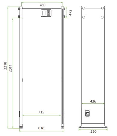 Металлодетектор арочный ZKTeco AMD1800 Металлодетектор арочный ZKTeco AMD1800