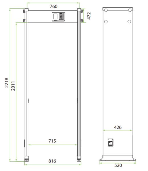 Металлодетектор арочный ZKTeco AMD1800