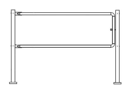 Ограждение полуростовое с поворотной створкой Tantos TSb из нержавеющей стали (длина дуги 1290 мм)