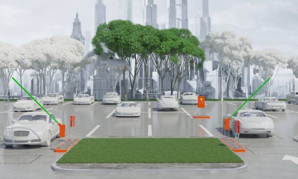 Платная парковка серии комфорт на один раздельный въезд/выезд с одноуровневыми стойками светофорами табло свободных мест ручной и автоматической кассой стойкой акцептирования системами СИГ и СРН