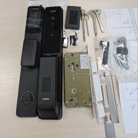 Электронный биометрический замок Kaadas Q9 FVP Black, Wi-Fi, распознавание лица, вен пальцев и отпечатков