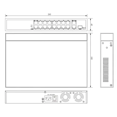 PoE-коммутатор RVi-1NS16F-1T-1C неуправляемый сетевой