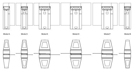 Боковая секция A раздвижного турникета Magnetic MPH-112A-A111 520 мм, со створками 1200 мм