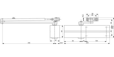 Дверной доводчик Assa Abloy DC200 с рычажной тягой L190