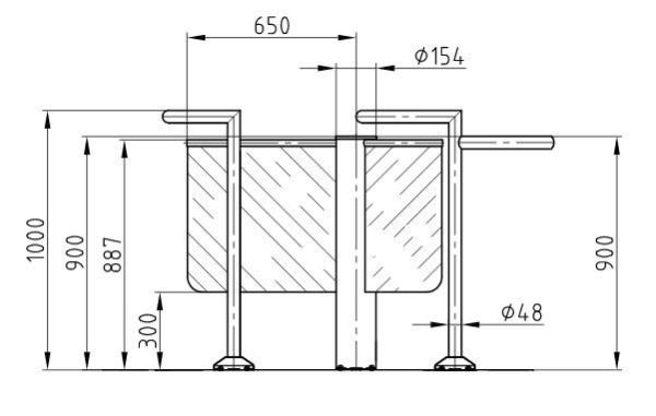 Роторный полуростовой турникет Gotschlich Gyro Transpa
