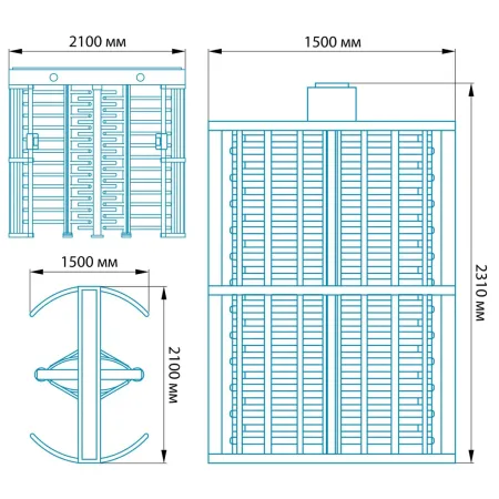 Полноростовой турникет Блокпост РСТ 1200 двухпроходной