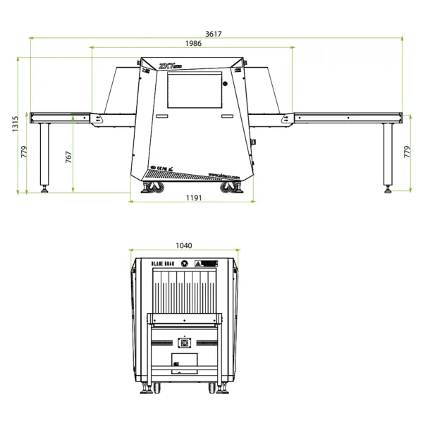 Рентгеновский интроскоп ZKTeco Blade6040 Black двухэнергетический для ручной клади