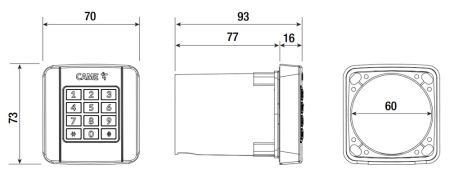 Клавиатура кодонаборная Came SELT2BDG, встраиваемая, с синей подсветкой (806SL-0290) Клавиатура кодонаборная Came SELT2BDG, встраиваемая, с синей подсветкой (806SL-0290)