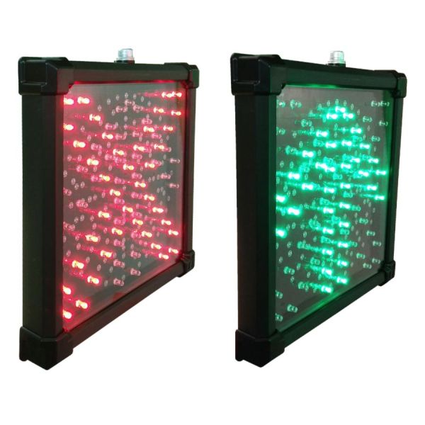 Светодиодный односекционный светофор Инфопаркинг ИС-Р1/12, 145 мм (красный крест, зелёная стрелка)