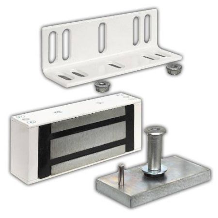 Электромагнитный замок Олевс М1-300, с уголком, белый