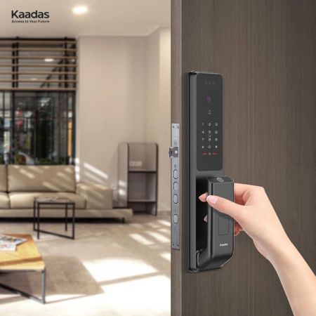 Электронный биометрический замок Kaadas Q9 FVP Black, Wi-Fi, распознавание лица, вен пальцев и отпечатков