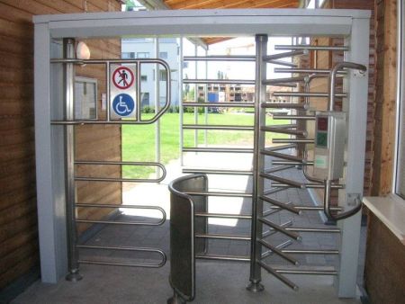 Полноростовой турникет с калиткой для прохода с велосипедом Gotschlich Ecco 120 BFB Stainless (6ELK3A0BC-T)