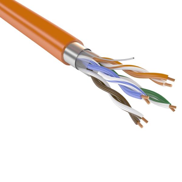 Кабель витая пара экранированный F/UTP ЛЮ-КСО-5e.4.10ВН/FRHF.12К3, внутренний
