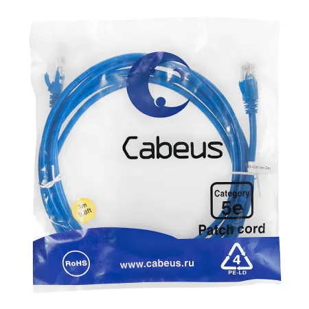 Патч-корд U/UTP Cabeus PC-UTP-RJ45-Cat.5e-3m-BL-LSZH (9532c)